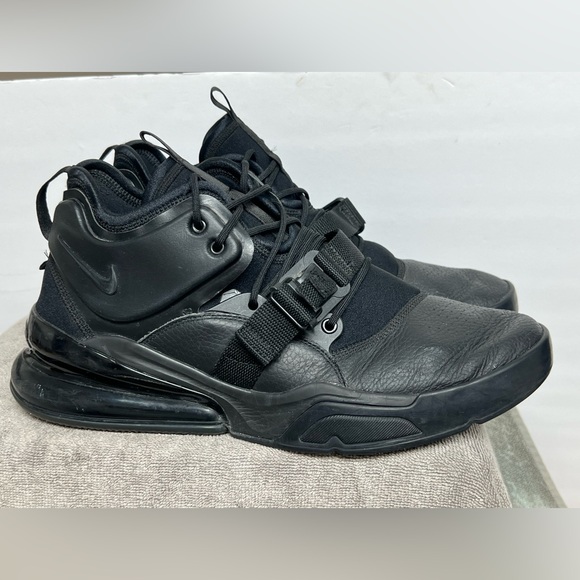 Nike Air Force 270 Shoes Men's 14 Triple Black Mid Training Sneakers AH6772-010 - Picture 2 of 9